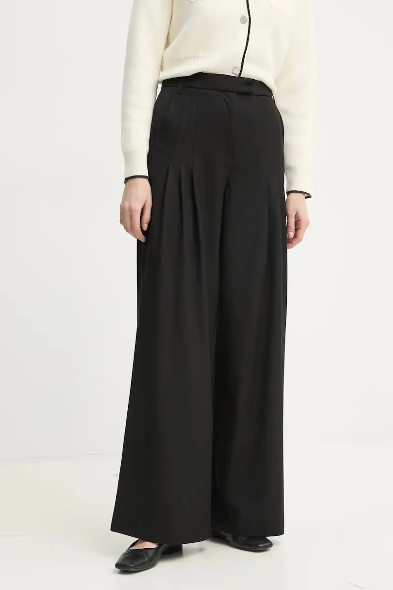 pantaloni in misto lana colore nero 502322100