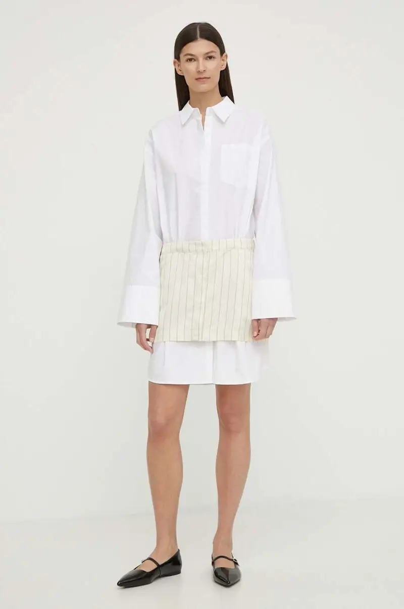 vestito con aggiunta di lino colore beige