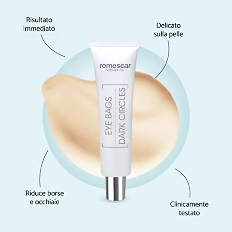 Remescar Crema Borse e Occhiaie 8ml – Trattamento Istantaneo Contorno Occhi per Borse e Occhiaie – Crema Defaticante Uomo Donna con 180 Applicazioni miniatura 3