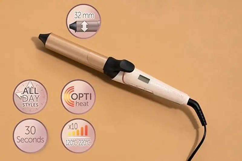 Remington Ferro Arricciacapelli - Per ricci grandi 32mm - PROluxe Digital: Tecnologia OPTIheat, rivestimento ceramico Grip-Tech; Display LCD fino a 210°, con morsetto, onde delicate, CI9132 miniatura 2