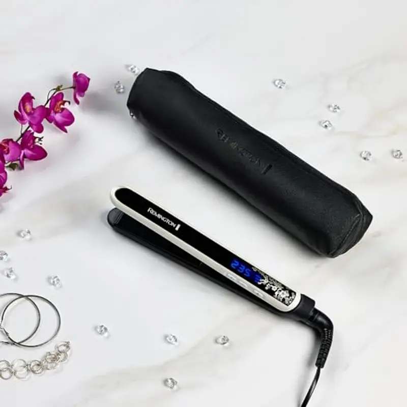 Remington Piastra Per Capelli, Professionale, Rivestimento In Ceramica Doppio infusa di perla, Piastre strette e lunghe miniatura 2