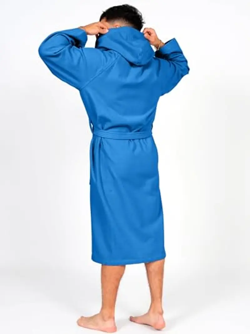 Renato Balestra Accappatoio Microfibra Uomo Donna Salvaspazio Unisex con Cappuccio Tasche e Cintura Ideale per Viaggio miniatura 2