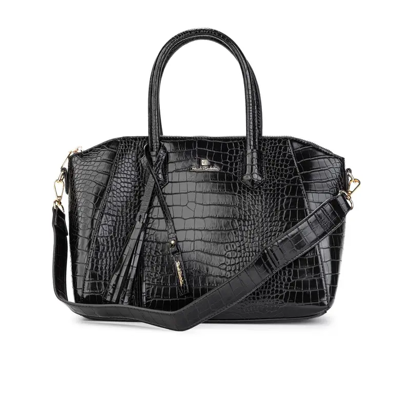 Bauletto nero stampa cocco con tracolla