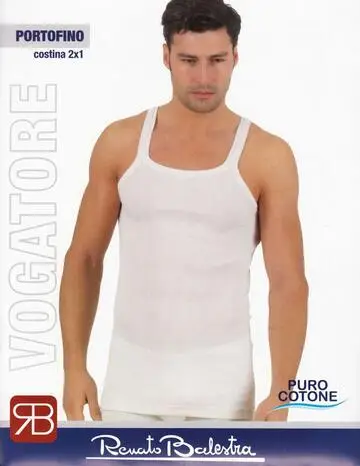 Canottiera uomo in puro cotone a costine Renato Balestra Portofino