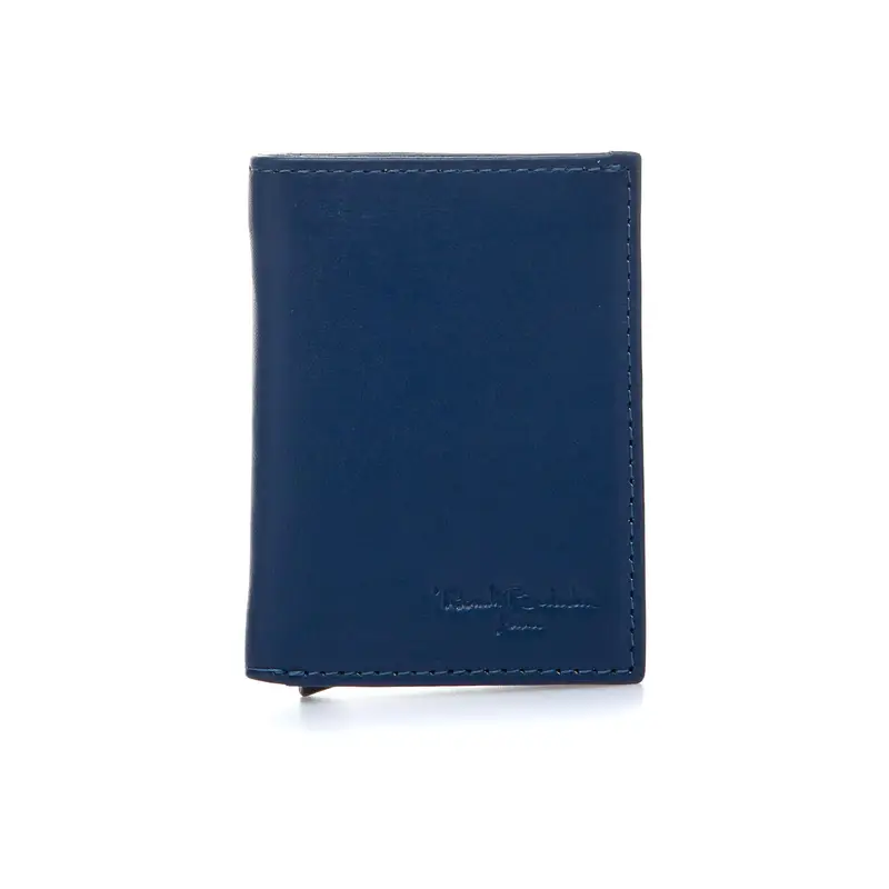 Portafoglio blu da uomo blu con portacarte rigido