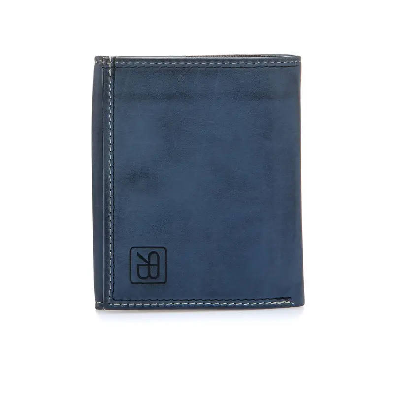 Portafoglio uomo blu con porta carte interno