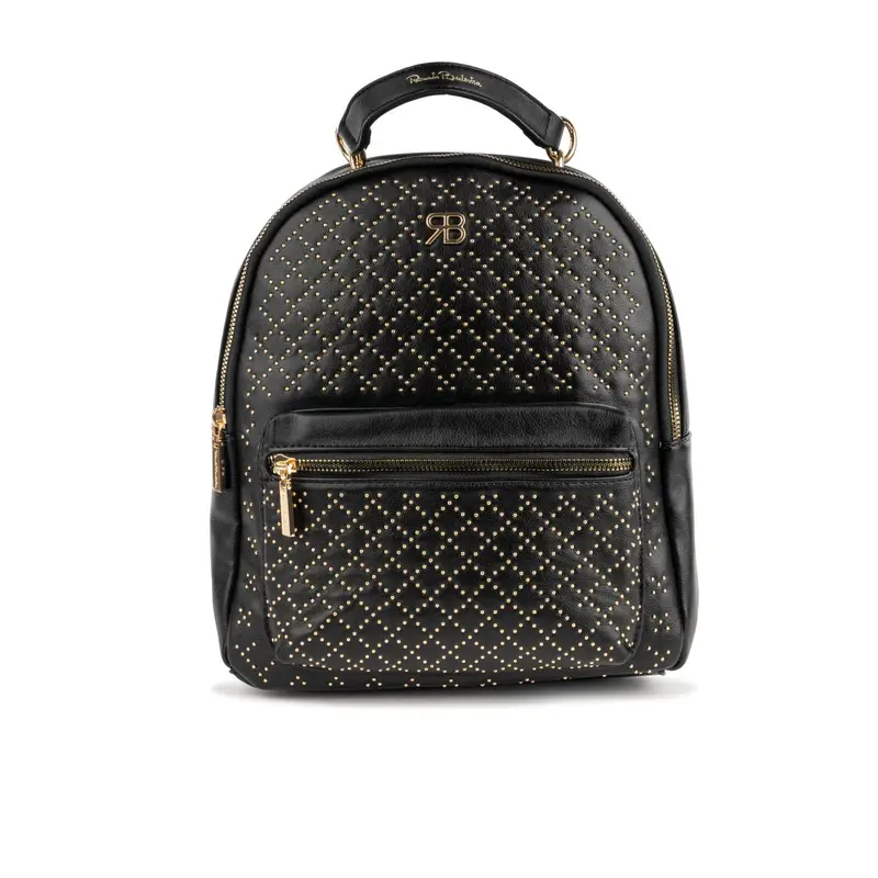 Zainetto nero da donna effetto trapuntato con mini borchie