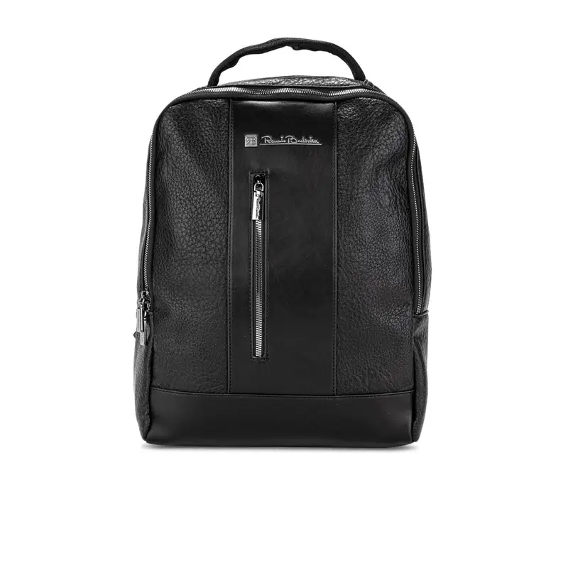 Zaino nero con zip e logo