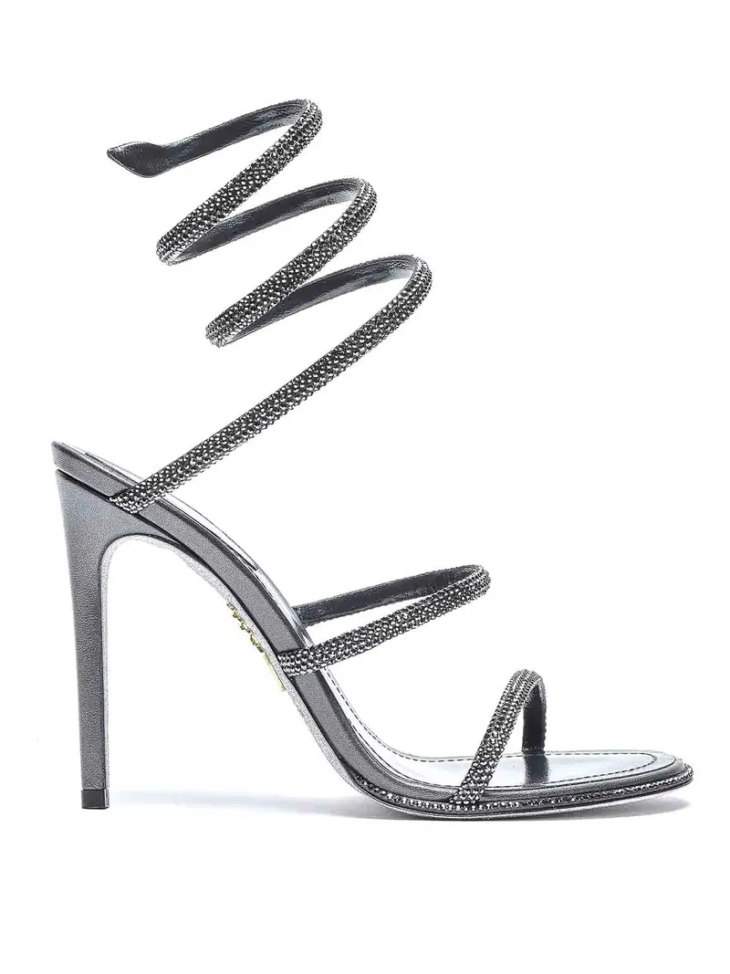 Sandali in pelle grigio scuro