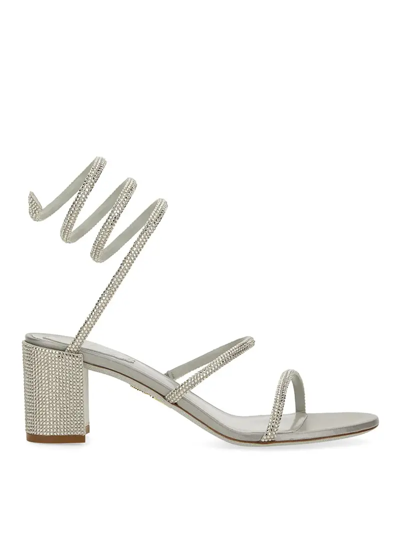 Sandalo Cleo Con Cristalli Argento