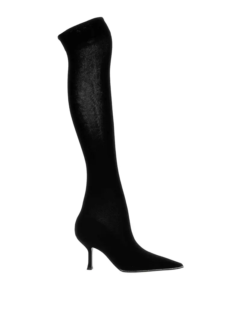 Stivali lavorati a maglia Nero