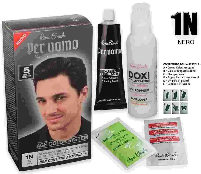 Renee blanche uomo crema colorante 1n nero