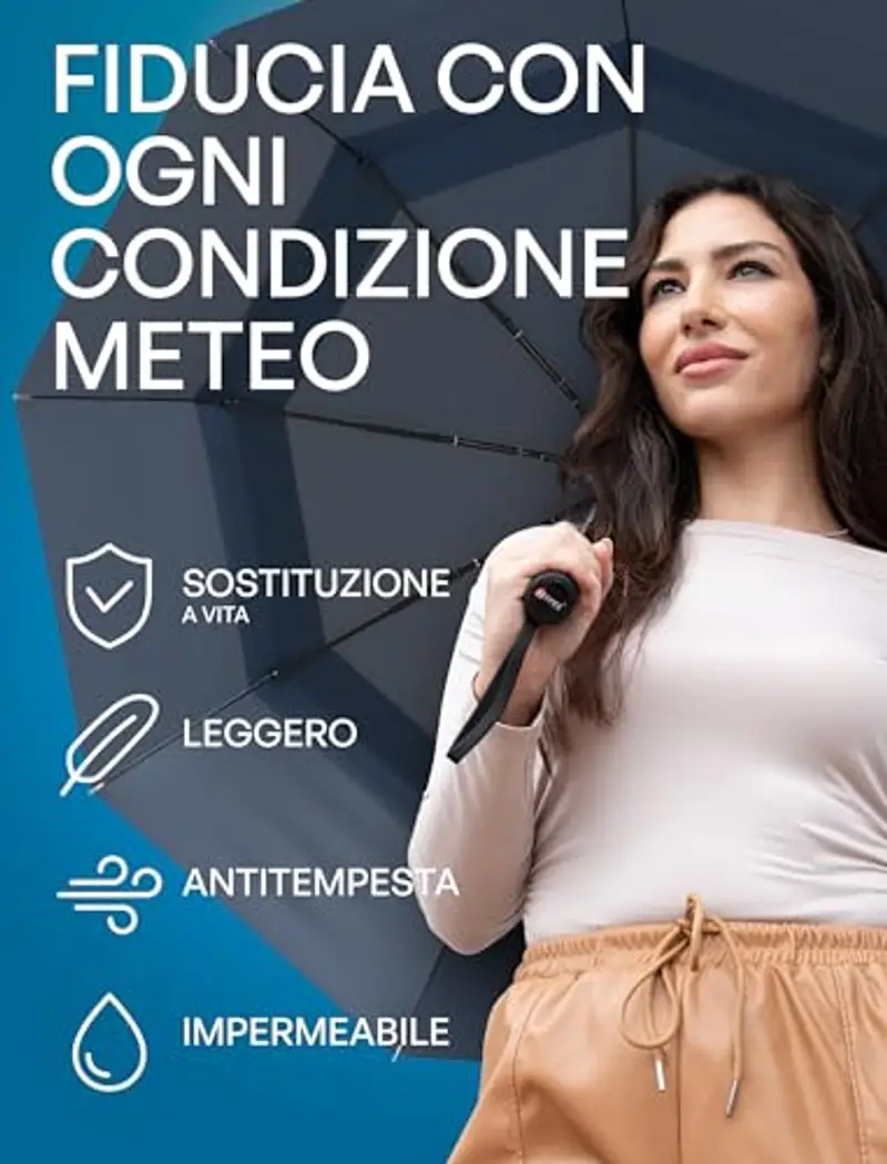 Repel Umbrella Windproof Travel Umbrellas for Rain - Easy Auto Open Close, Durable & Compact Umbrella, Strong Fiberglass Frame, Waterproof Canopy - Backpack, Purse, Portable Umbrella for Travel miniatura 3