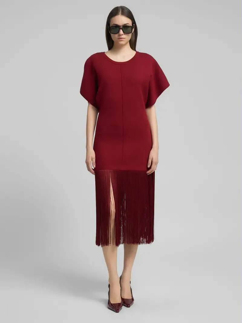 Abito Midi Con Frange