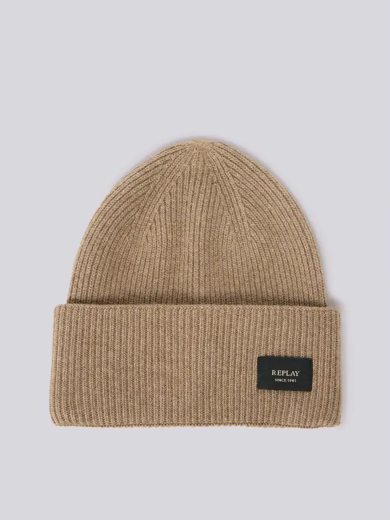 Berretto In Misto Cashmere Riciclato Beige