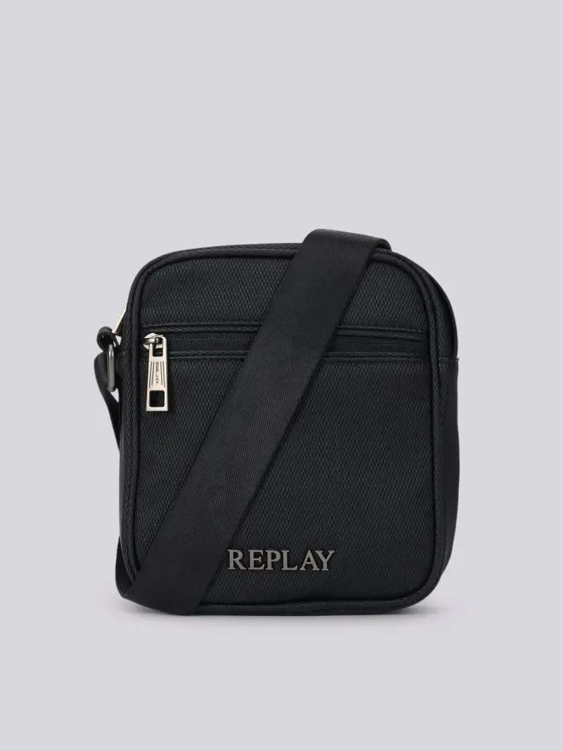 Borsa Squadrata In Pu Testurizzato Blu Scuro