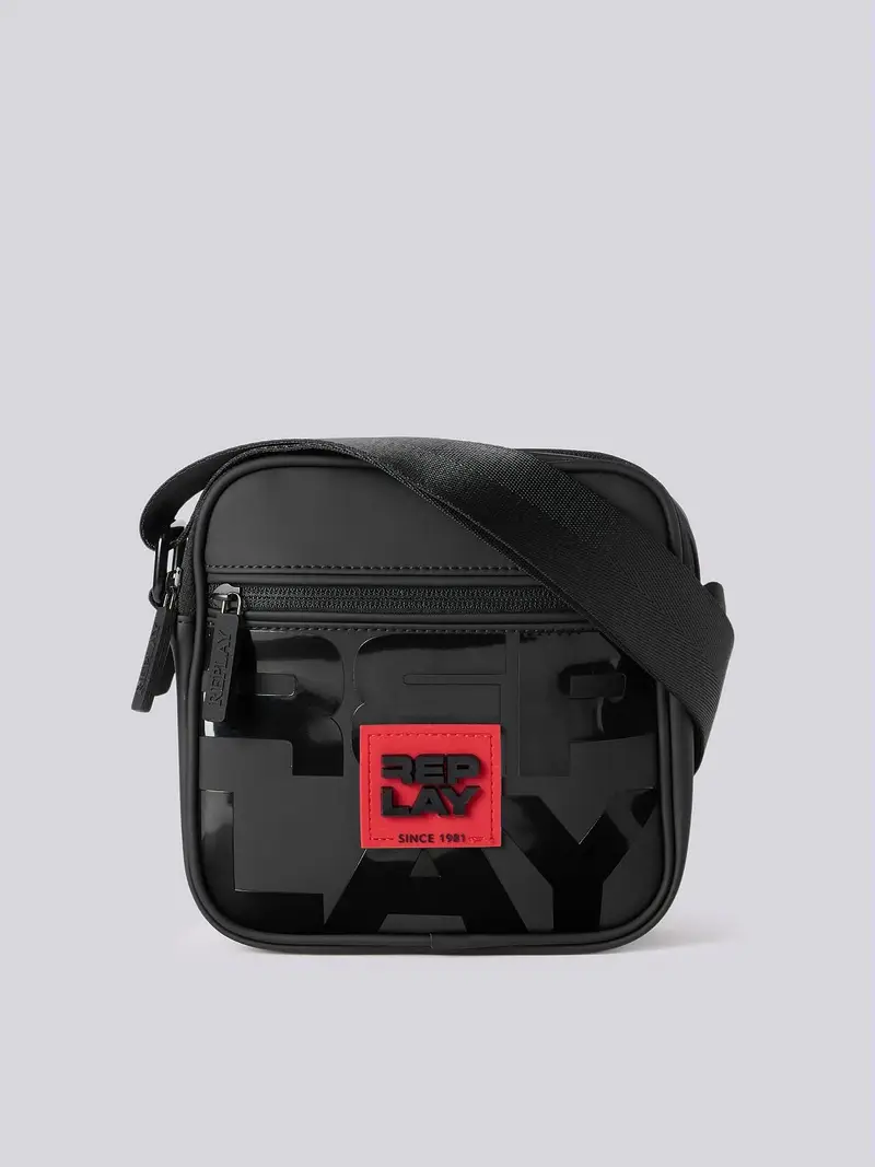 Borsa Squadrata Logata A Tracolla Grigio