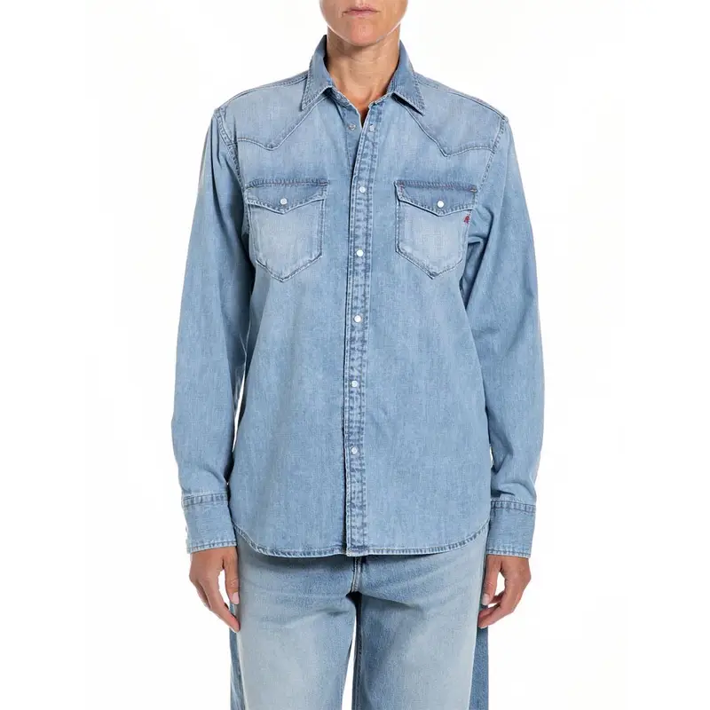 Camicia Denim Blu Donna S