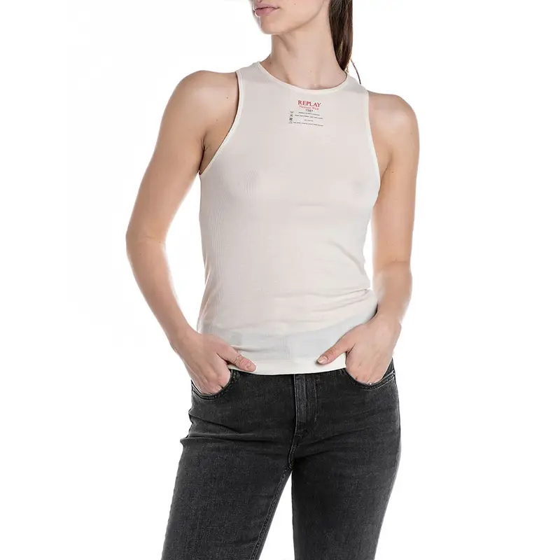 Canotta Costine Bianco Donna XS