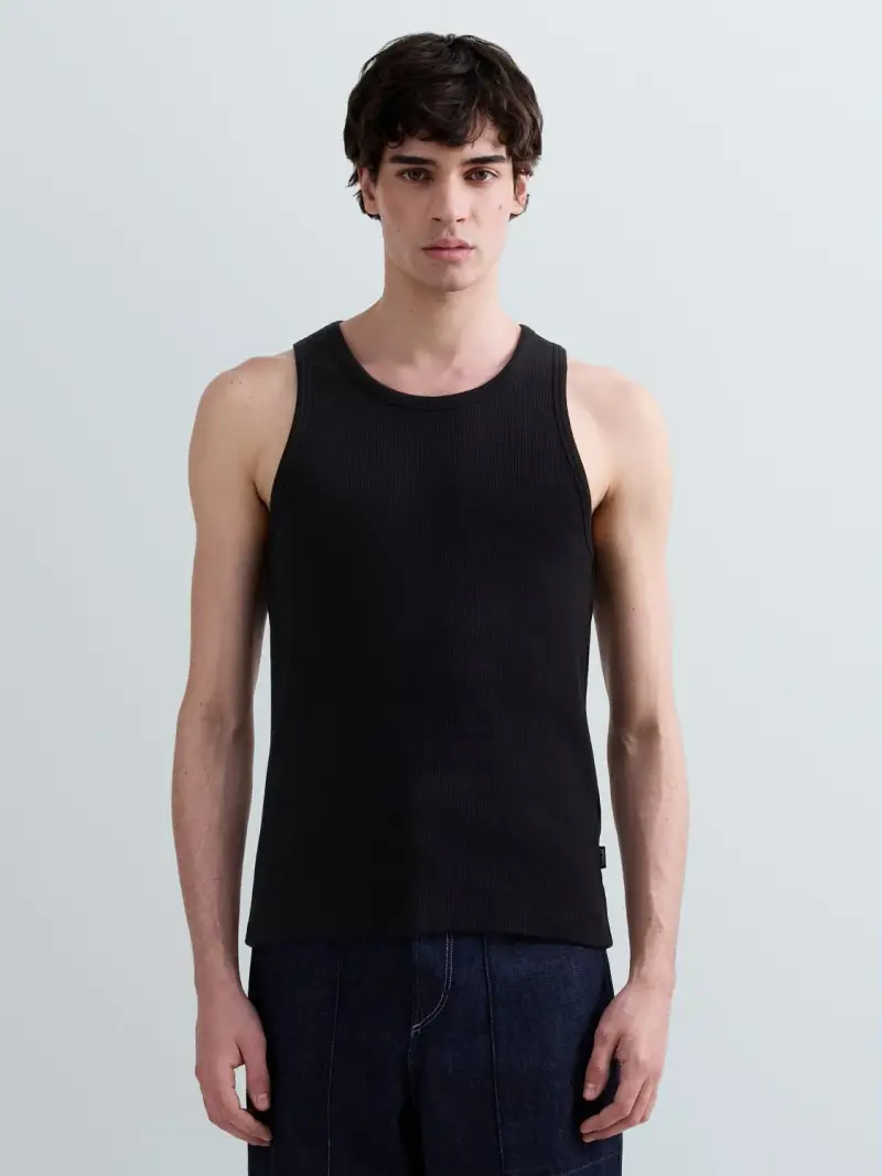 Canotta In Cotone A Costine