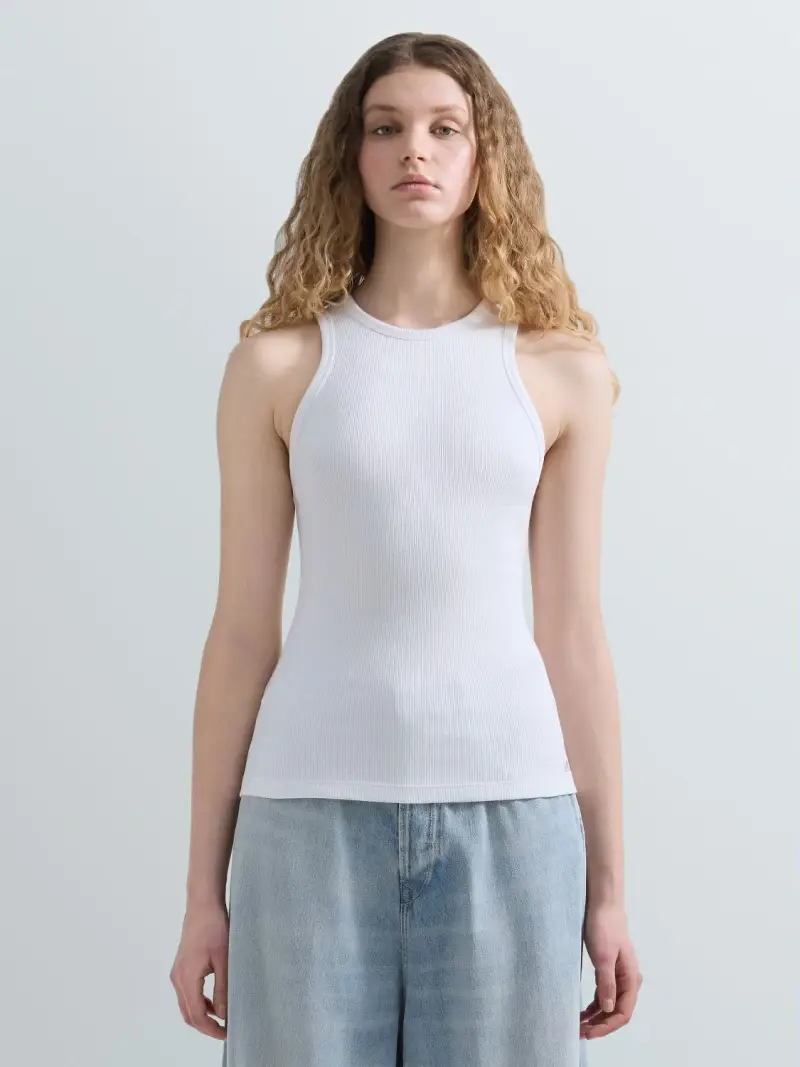 Canotta Stile Racer Blu Chiaro