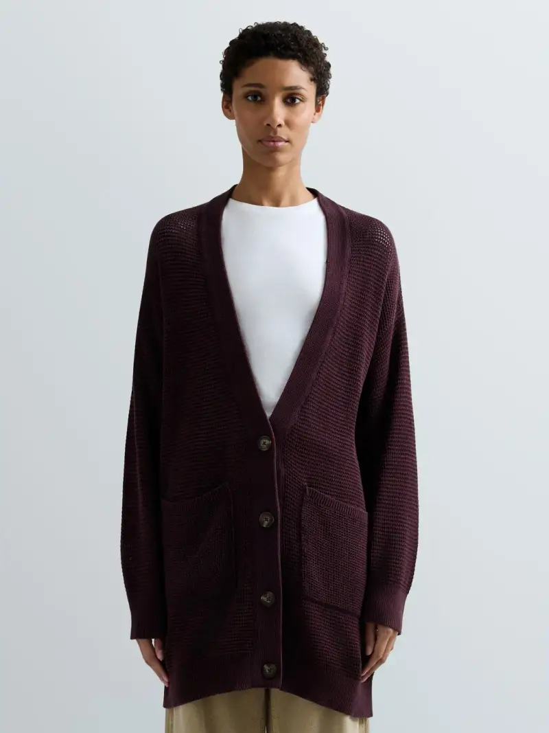Cardigan Oversize In Maglia Di Cotone
