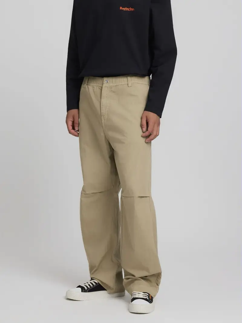 Chino Pant In Cotone Ripstop Replay Inc
