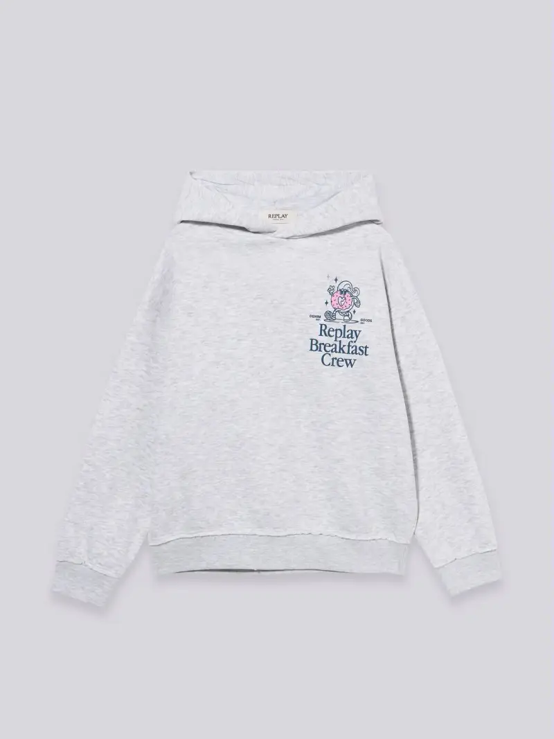 Felpa Con Cappuccio E Stampa