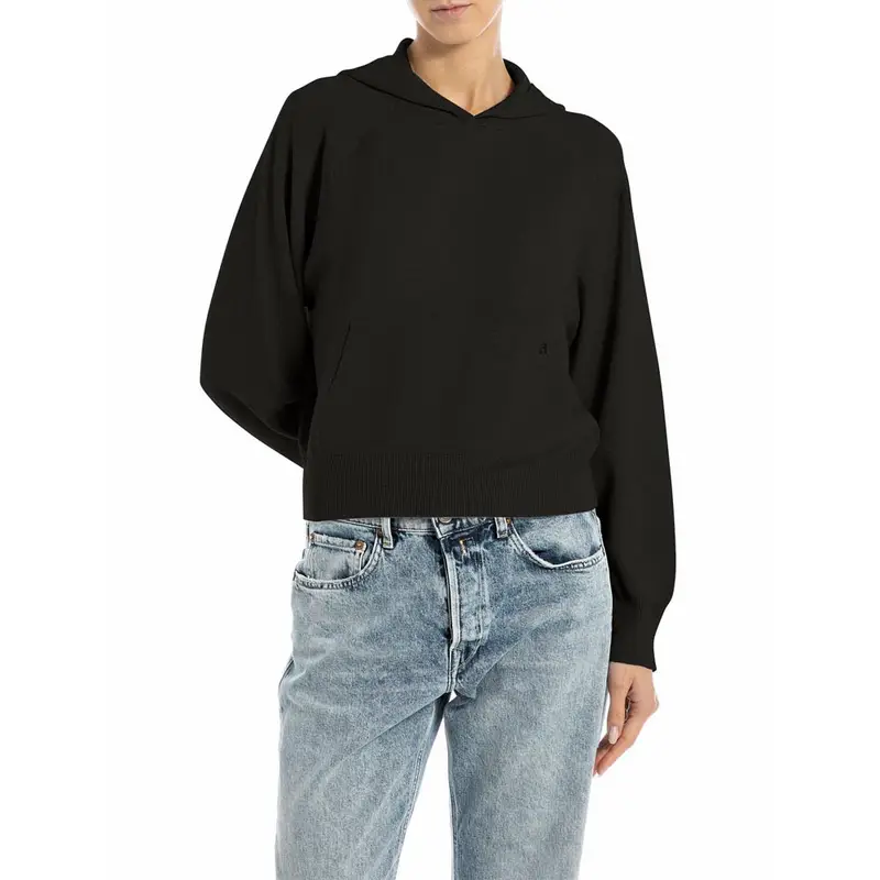 Felpa Con Cappuccio Nero Donna XS