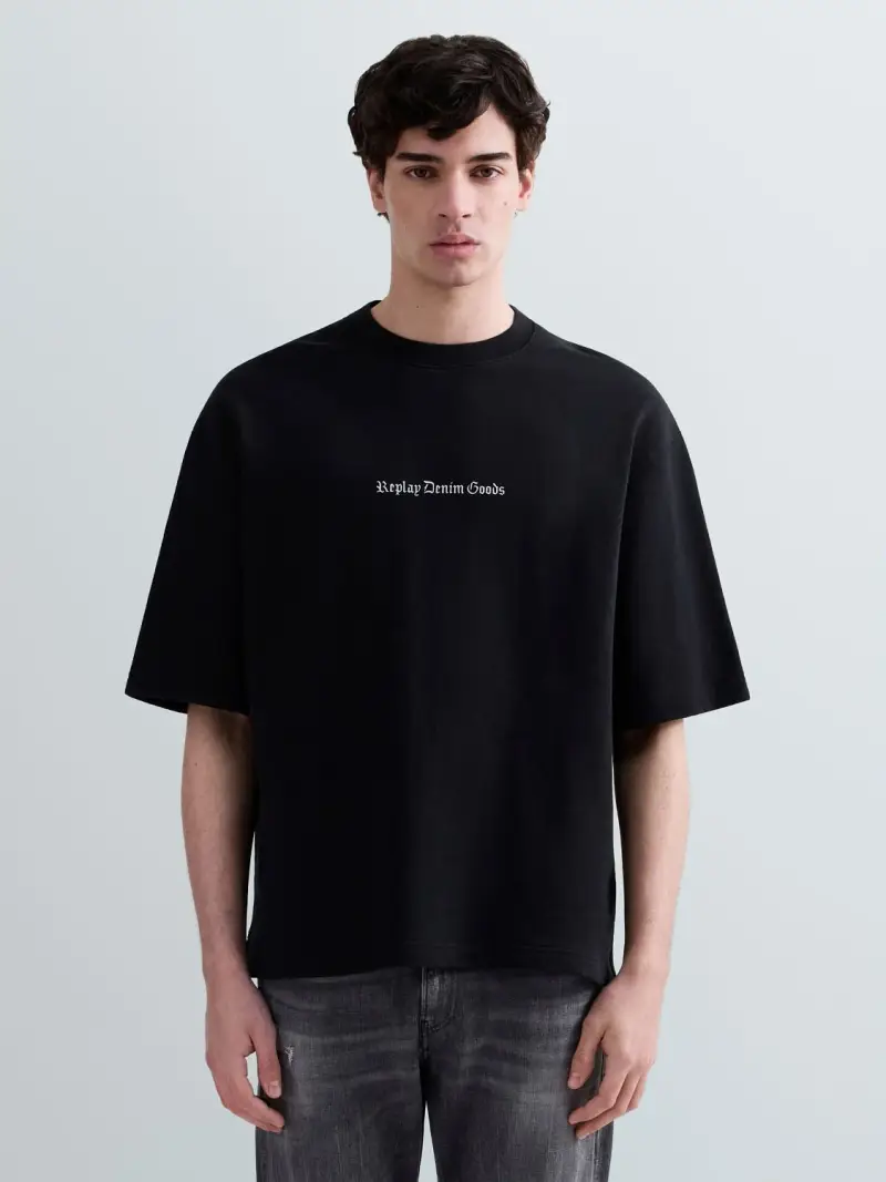 Felpa Girocollo A Manica Corta Nero