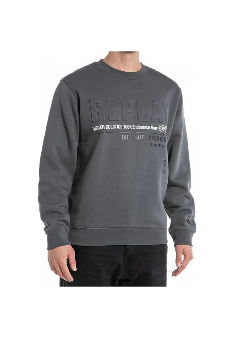 Felpa girocollo stampa outdoor Grigio - S / Grigio