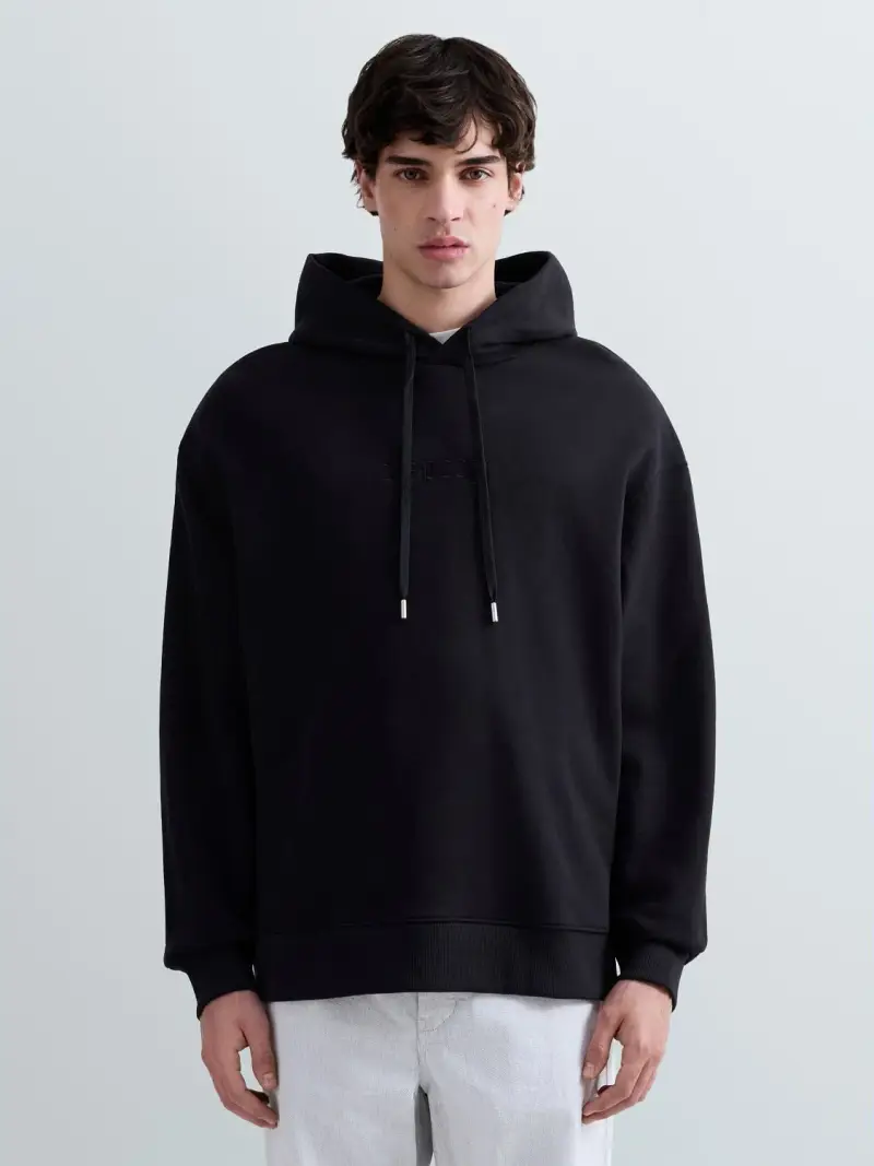 Felpa In Cotone Con Cappuccio E Logo