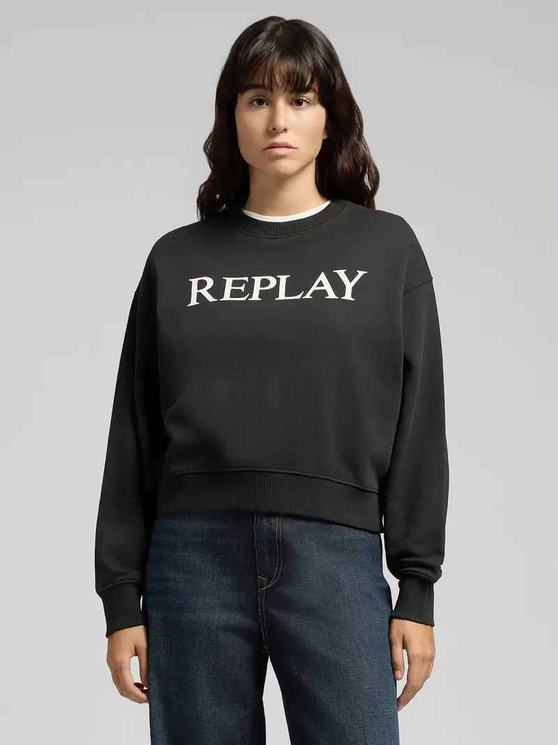 Felpa In Cotone Con Lettering Nero