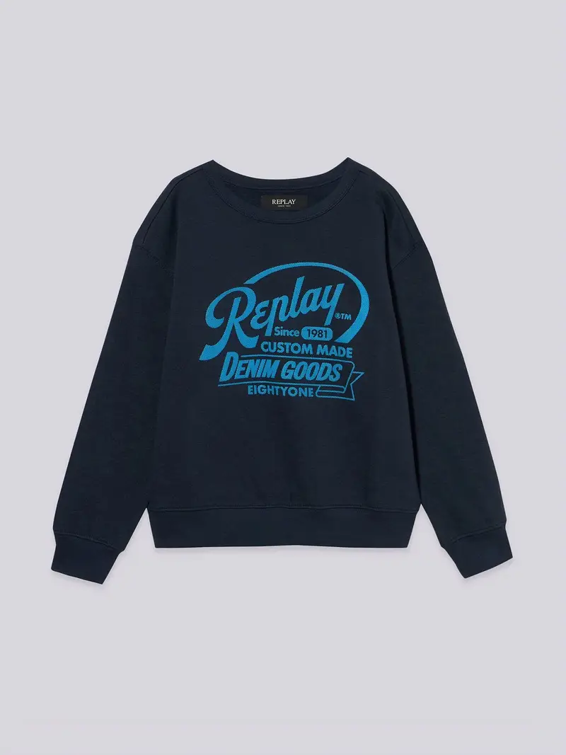 Felpa In Cotone Con Lettering