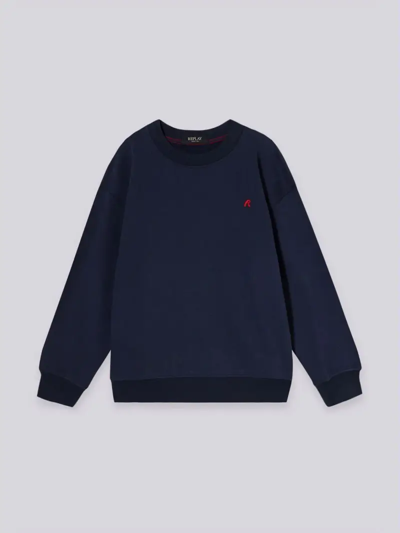 Felpa In Cotone Con Ricamo R