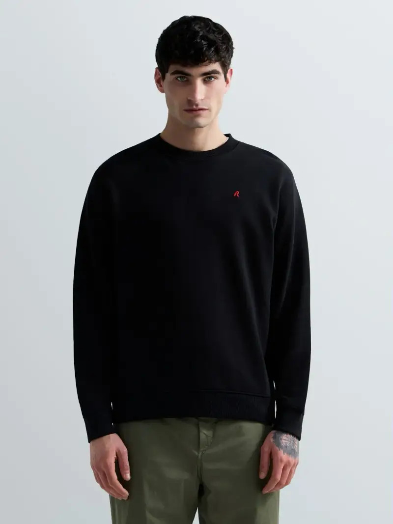 Felpa In Cotone Terry Con Ricamo R