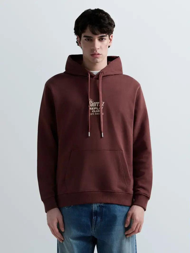 Felpa In Cotone Terry Con Stampa E Cappuccio