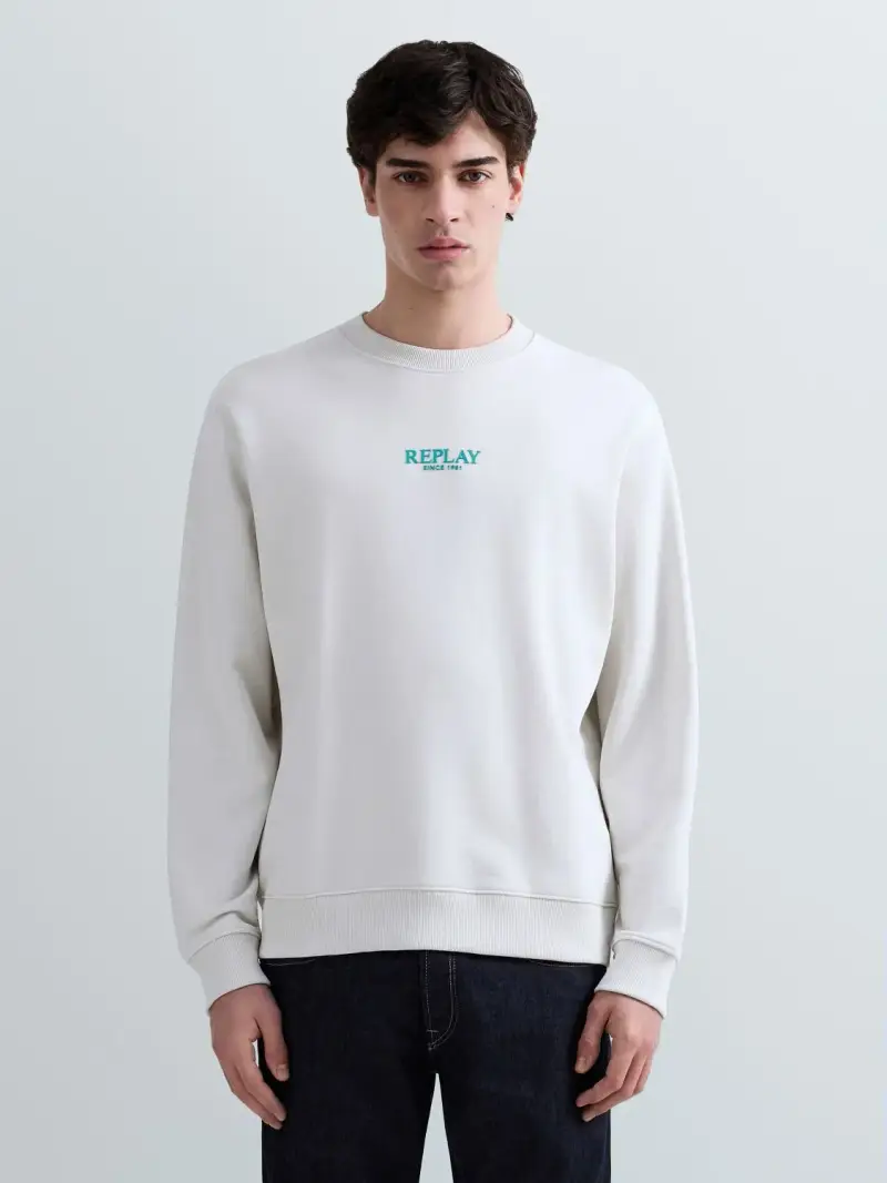 Felpa In Cotone Terry Replay 1981 Grigio