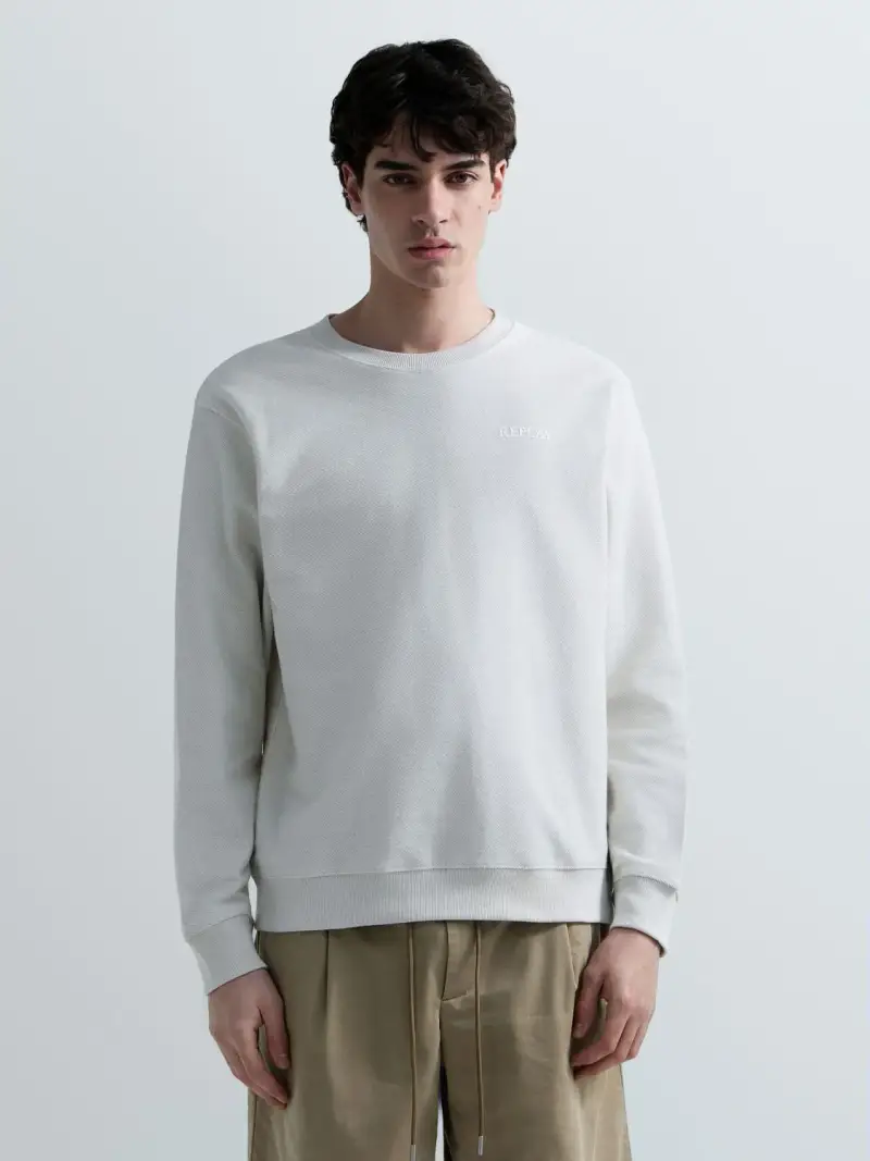 Felpa In Jersey Con Lettering Replay