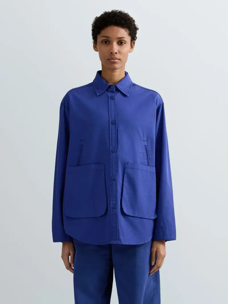 Giacca Camicia Boyfit In Cotone