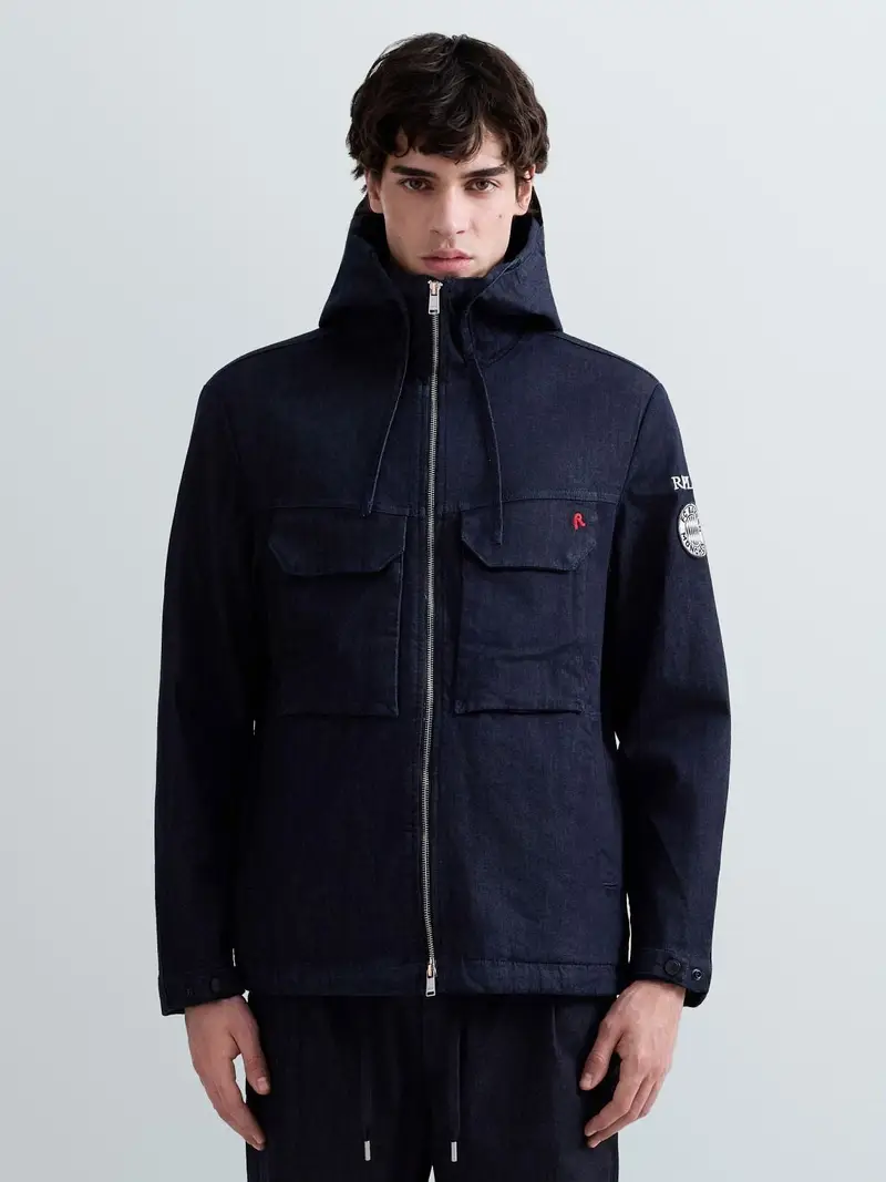 Giubbino In Denim Con Cappuccio Replay X Fc Bayern Monaco Nero