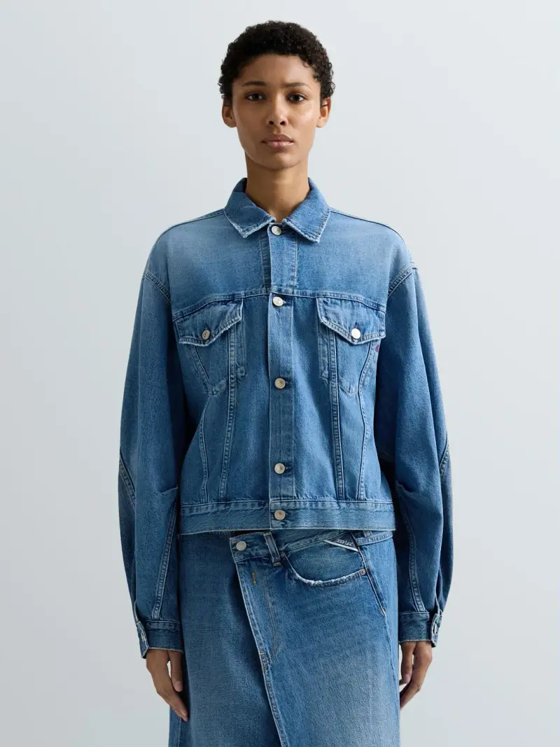 Giubbino Relaxed Fit In Denim Bicolor