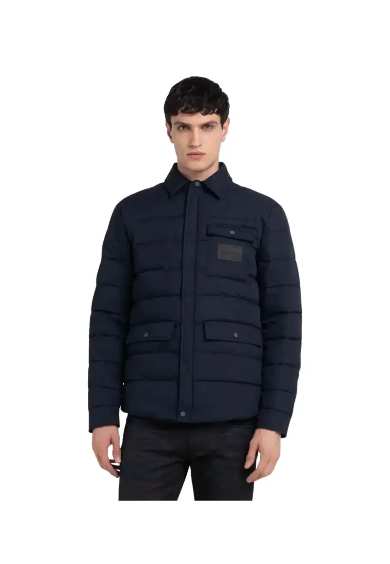 Giubbotto corto con colletto - M / Blu