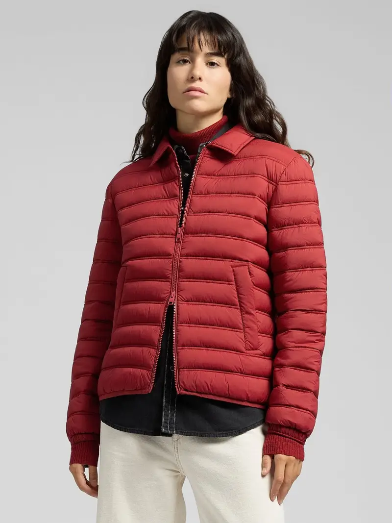 Giubbotto Corto Imbottito Arancione