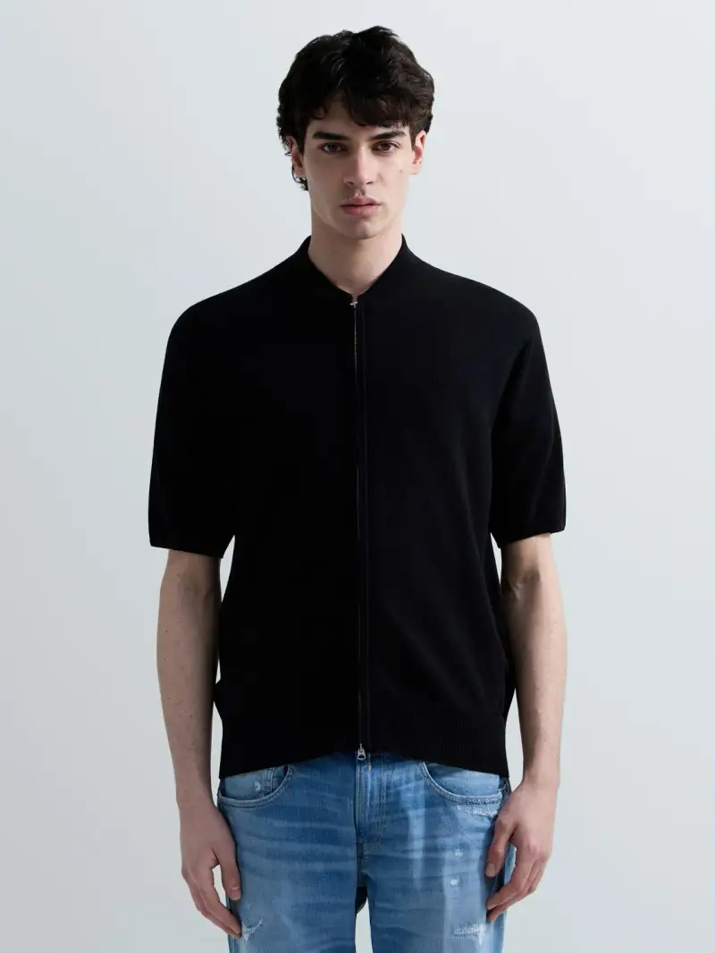 Maglia In Cotone Con Zip