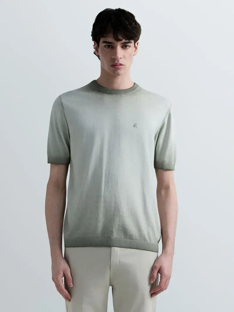 Maglia Regular Fit In Cotone Sfumato