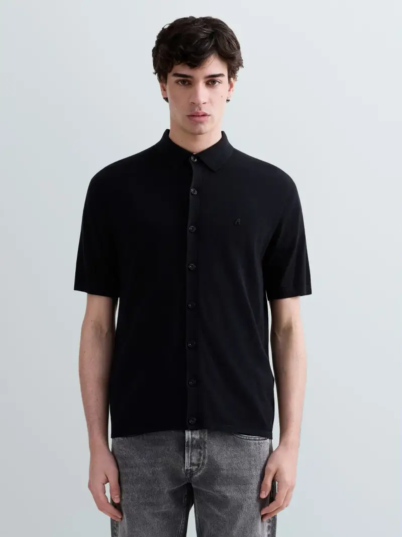 Maglia Stile Camicia A Maniche Corte