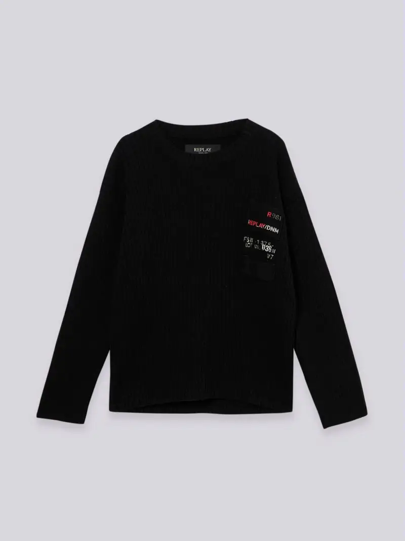 Maglione A Costine In Misto Lana