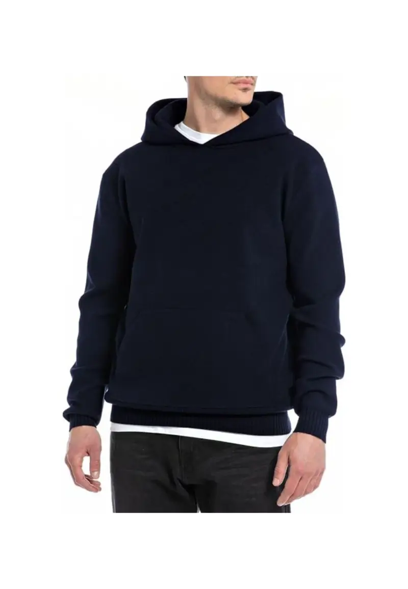 Maglione con cappuccio blu - S / Blu