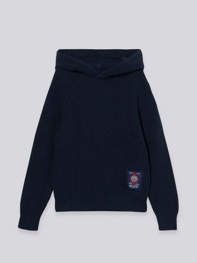 Maglione Con Cappuccio In Misto Cashmere